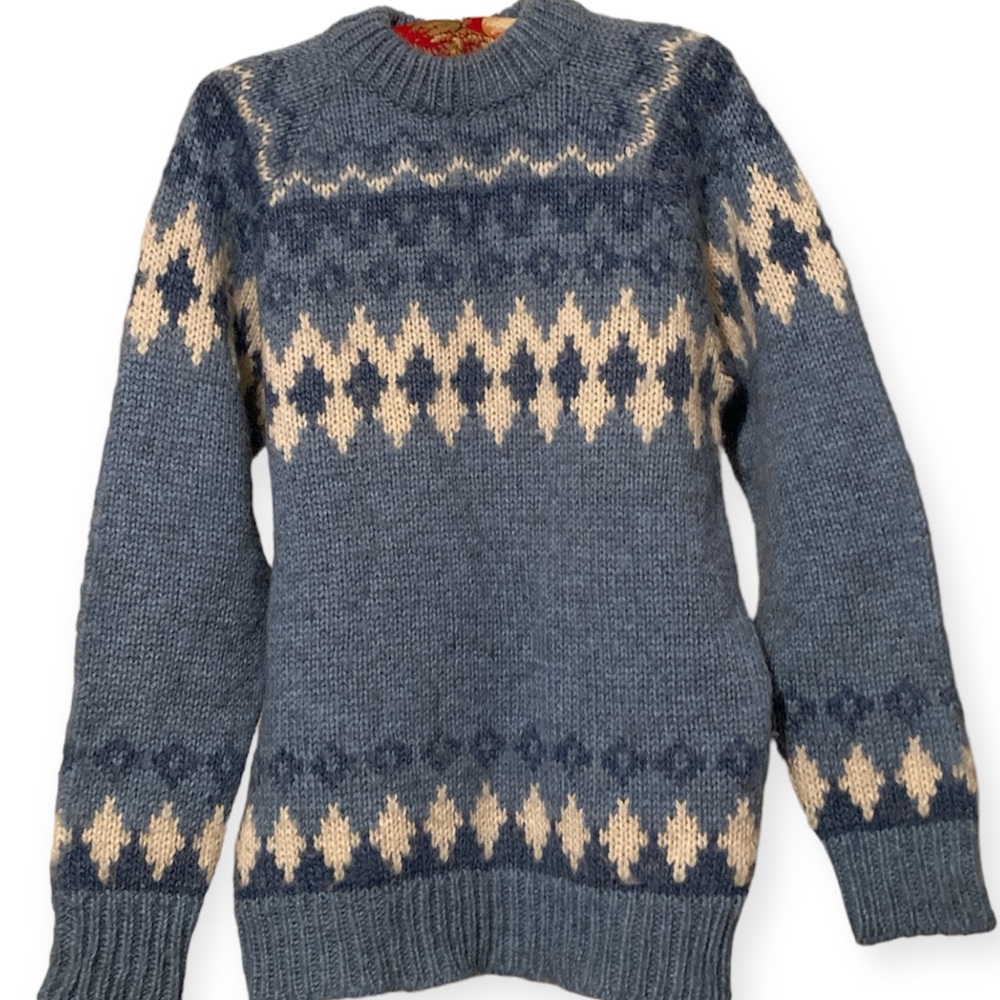 NORLENDER Iceland Style Women's Sweater Wool Fair Isle  Made in NORWAY
